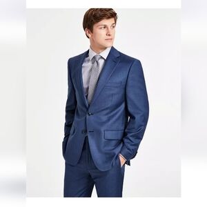 Calvin Klein Malbin Blue Wool Stretch Suit